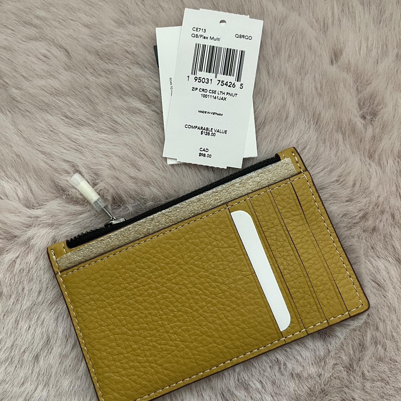 小物 Coach Trifold Wallet Pebble Mustard Coach Women's Mini Pebbled Leather Snap Wallet (Citron