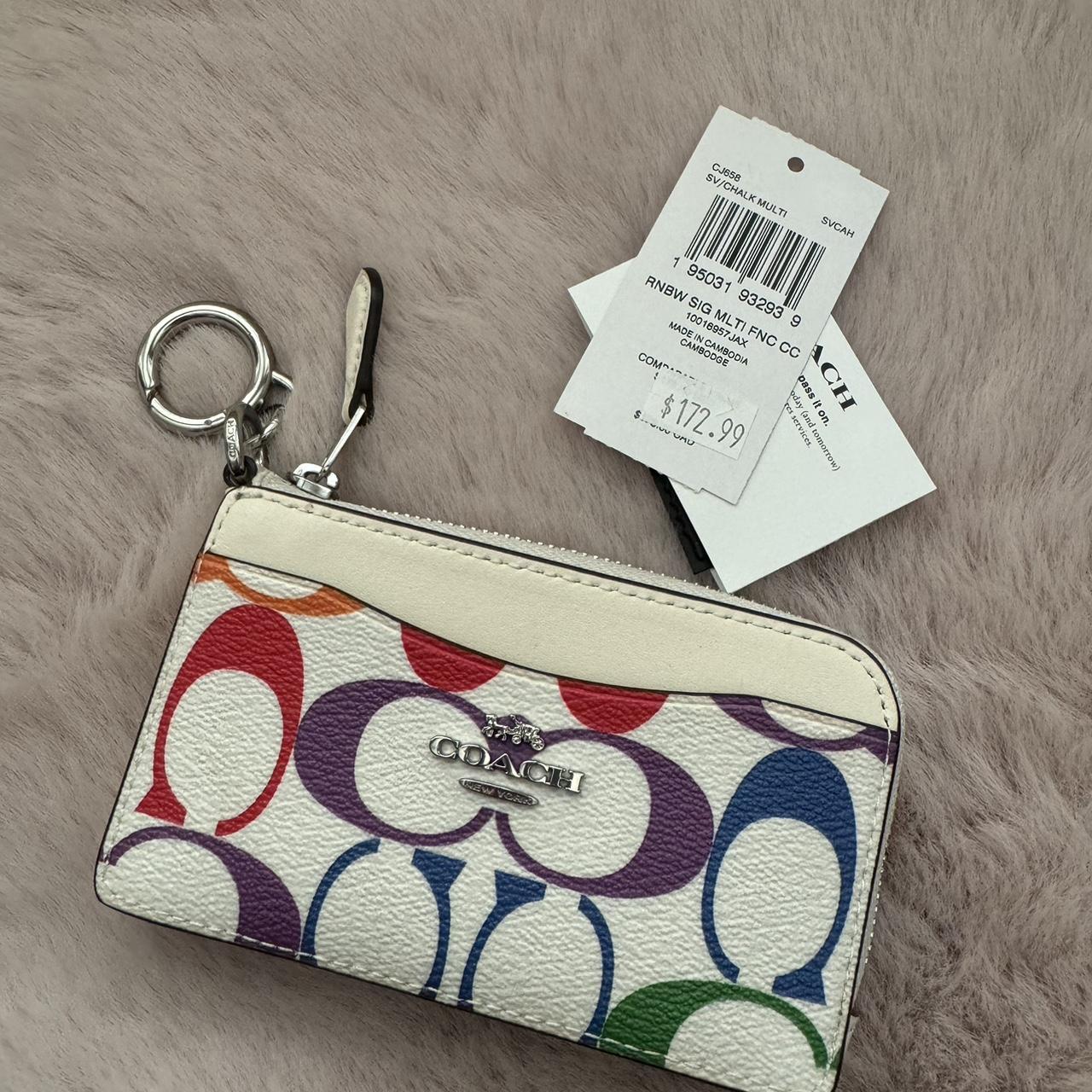 NWT Coach Wristlet in popular rainbow