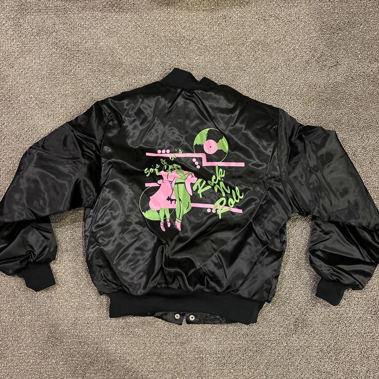 Vintage vinyl bomber jacket. Made in USA. Excellent... Depop