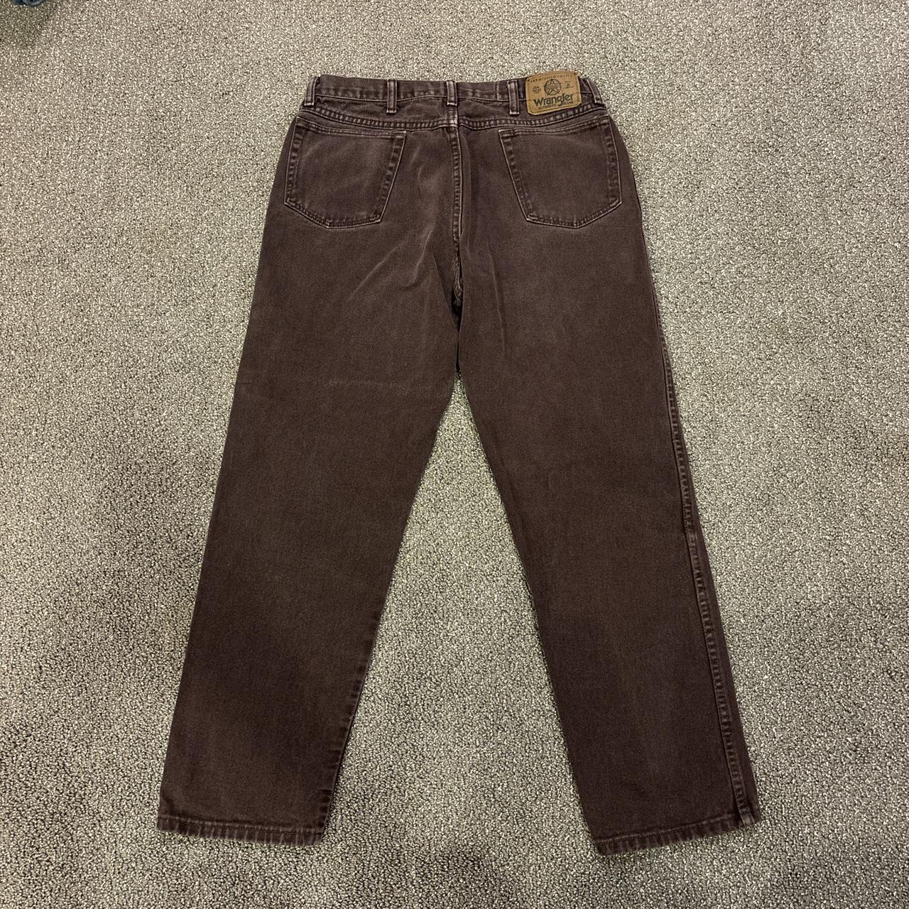 Vintage 90s made in USA wranglers jeans. Brown earth... - Depop