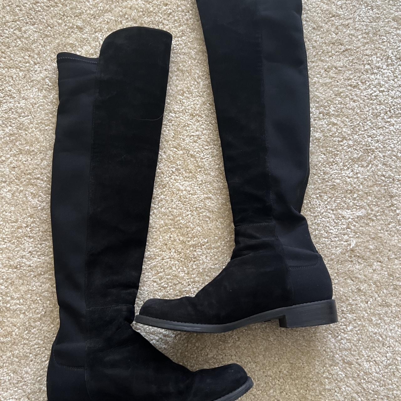 Stuart Weitzman knee high boots 5050 in black suede... - Depop