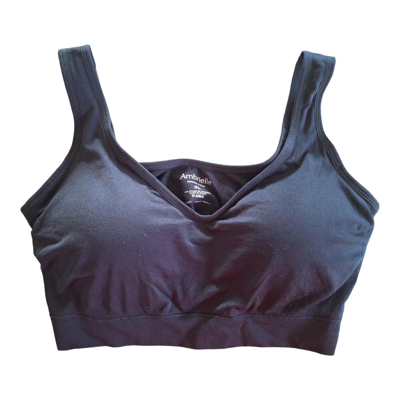 Ambrielle Seamless V-Neck Bra XL Black