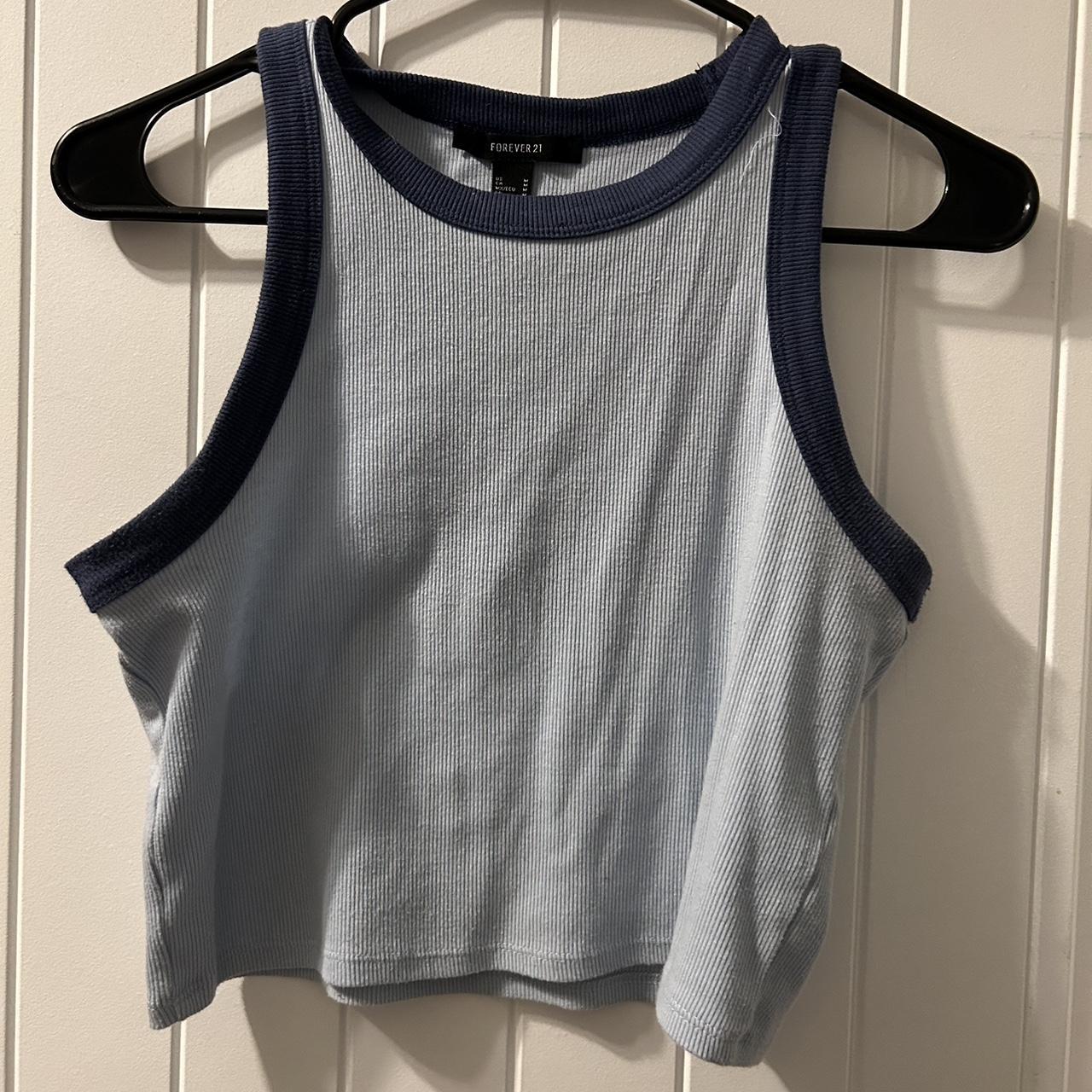 forever, 21 blue tank top only worn a few times crop... - Depop