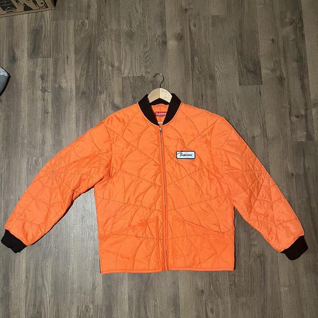 Supreme spider web discount quilted work jacket