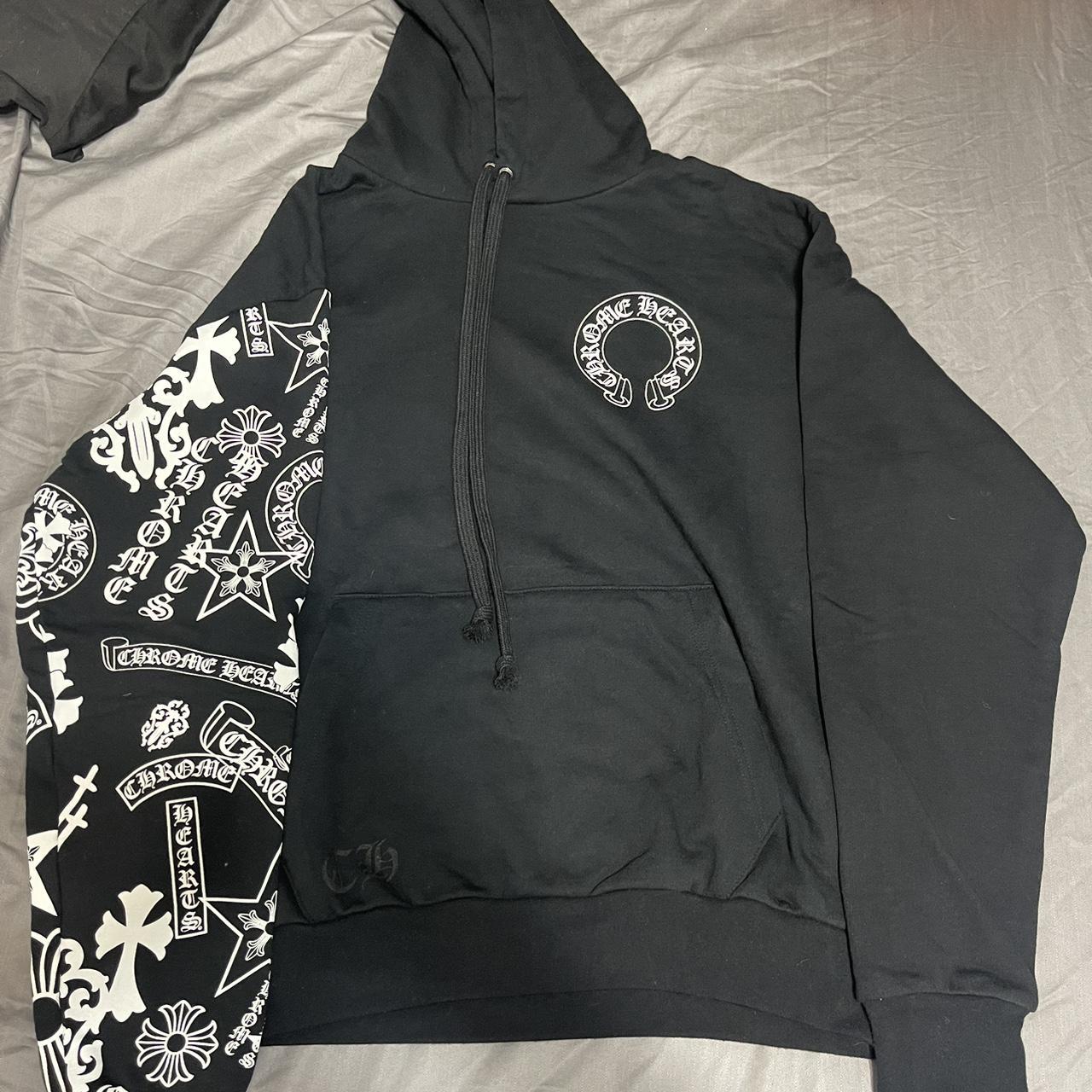 Chrome heart black discount hoodie