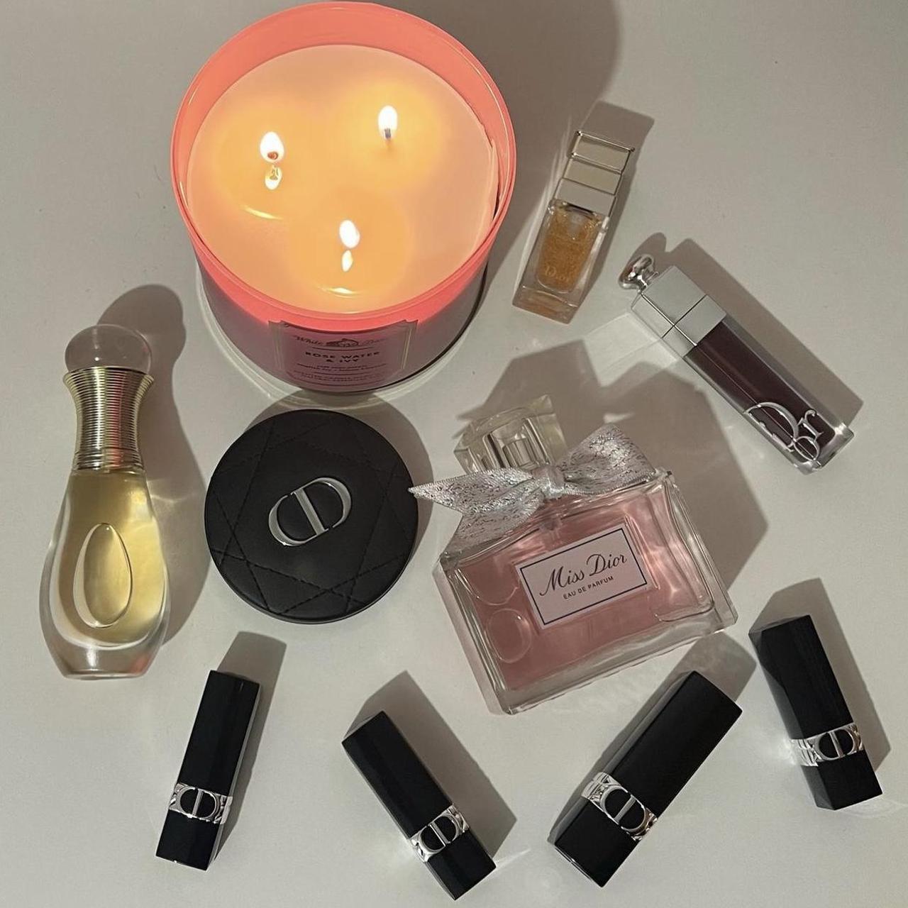 White Christian Dior makeup bag authentic us... Depop