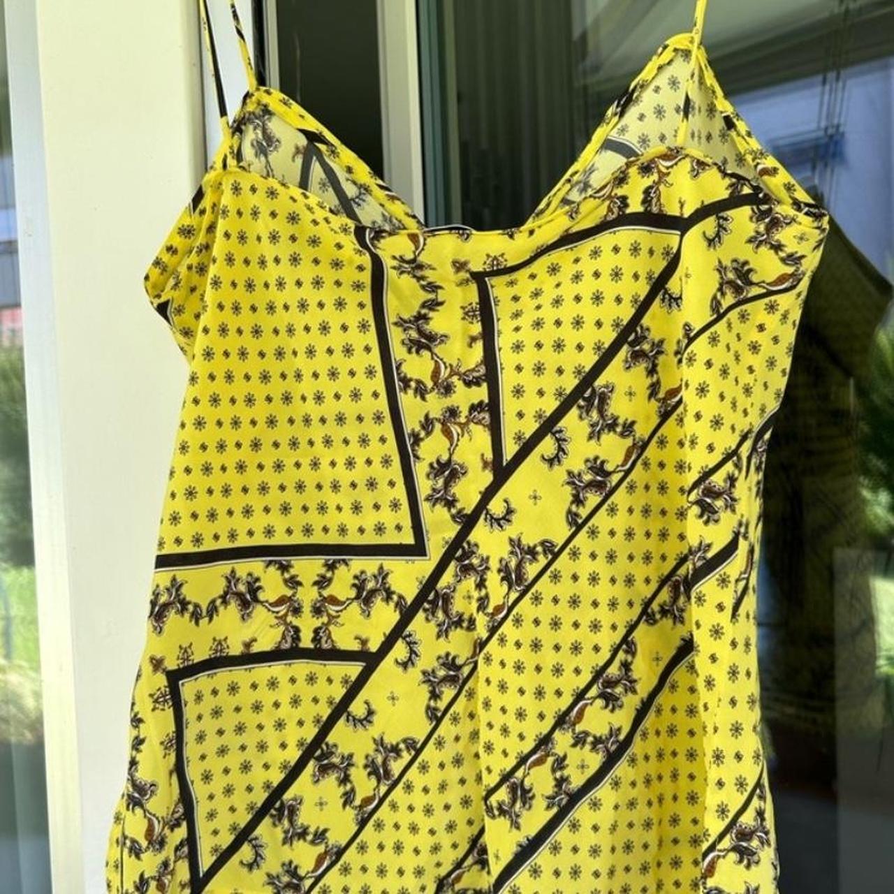 Ganni silk mix top in minion yellow outlets EU40/US 8