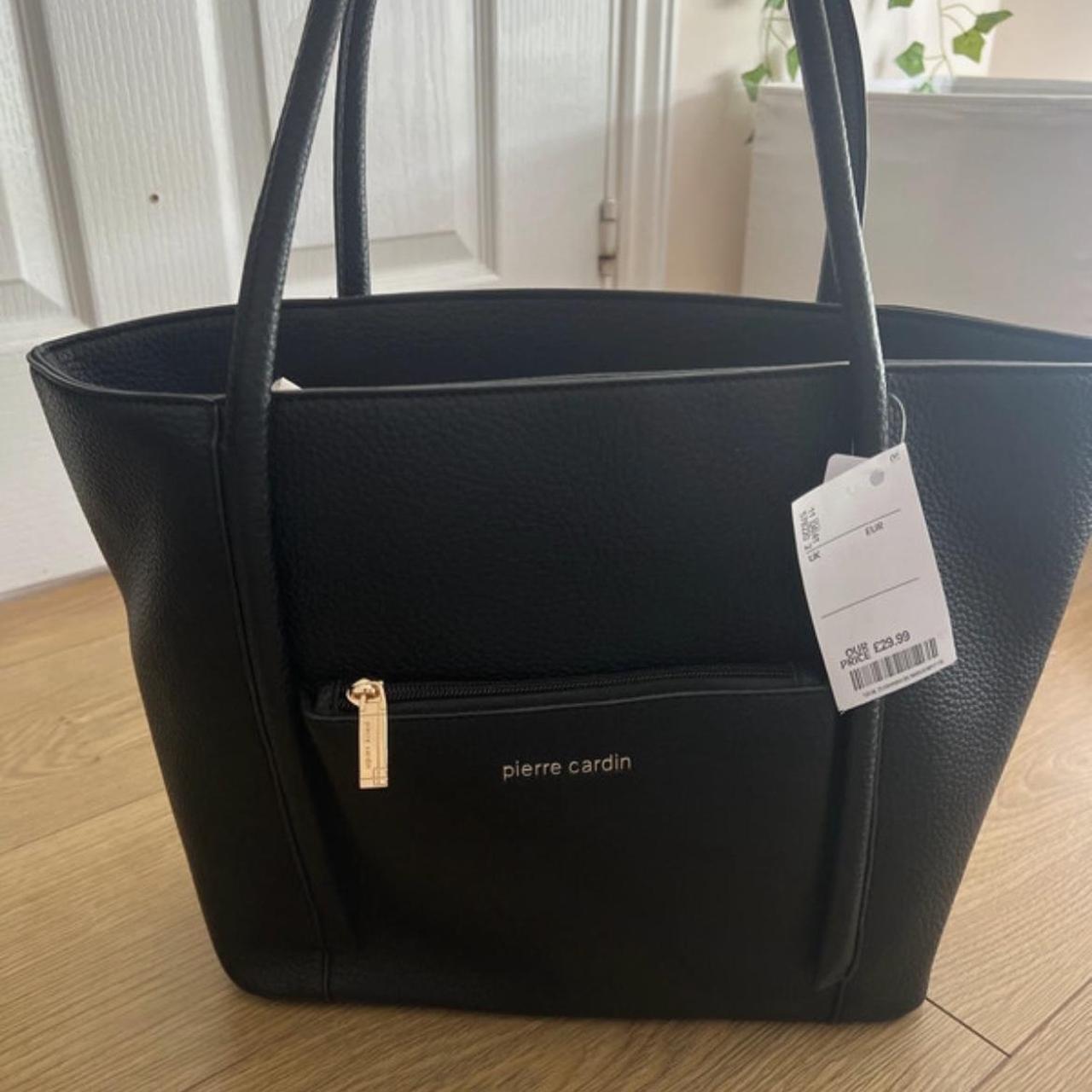 Pierre Cardin black tote bag with gold detailing and