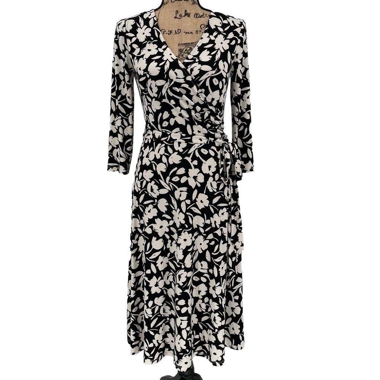 Eliza j floral outlet faux wrap dress