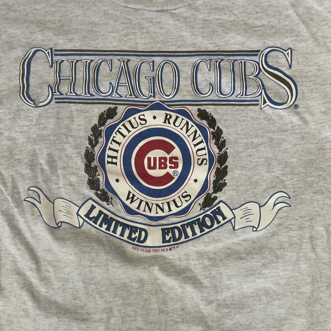 Vintage MLB Chicago Cubs Logo T-Shirt, Chicago Cubs - Depop