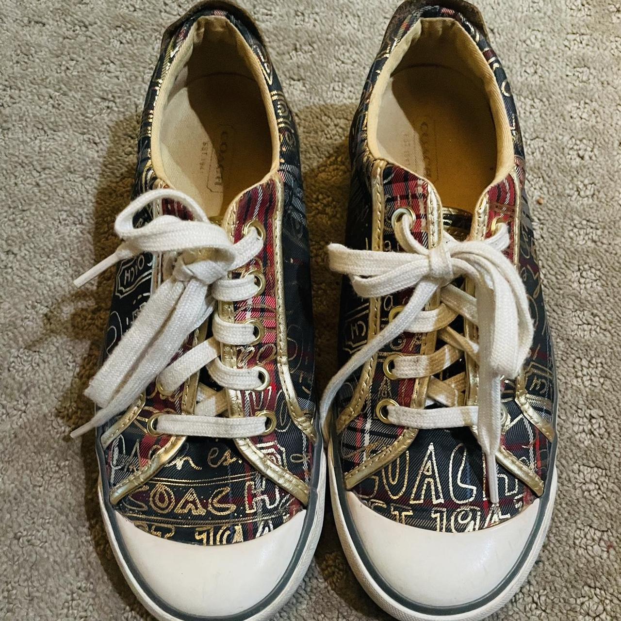 Very cool vintage style Coach sneakers. Size 7. Has... - Depop