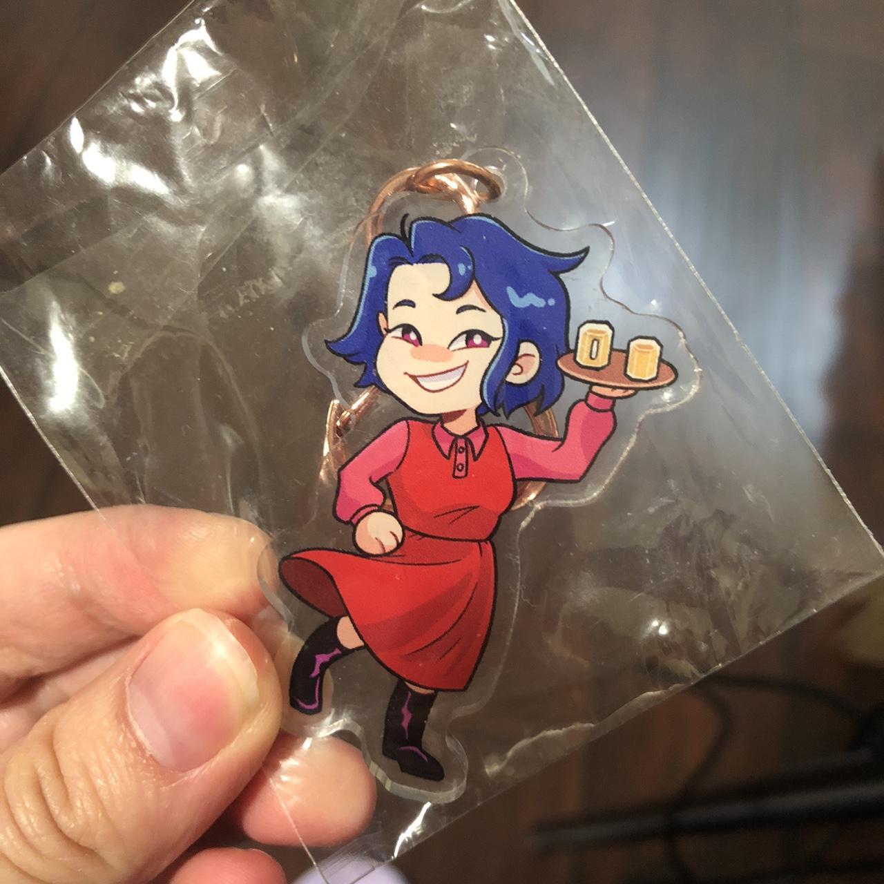 Stardew Valley Emily acrylic charm with heart clasp.... - Depop