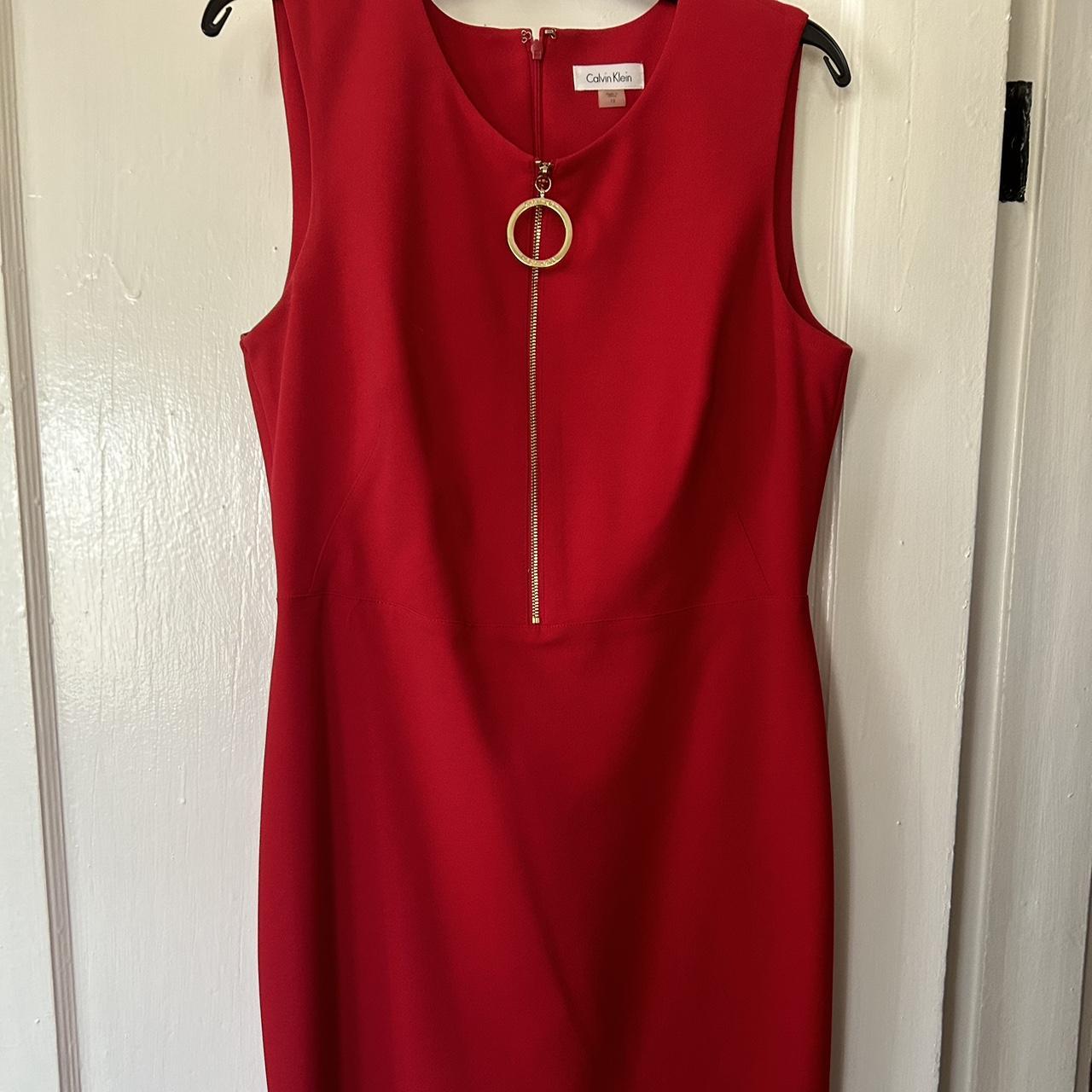 calvin klein red midi dress. probably worn only once. Depop