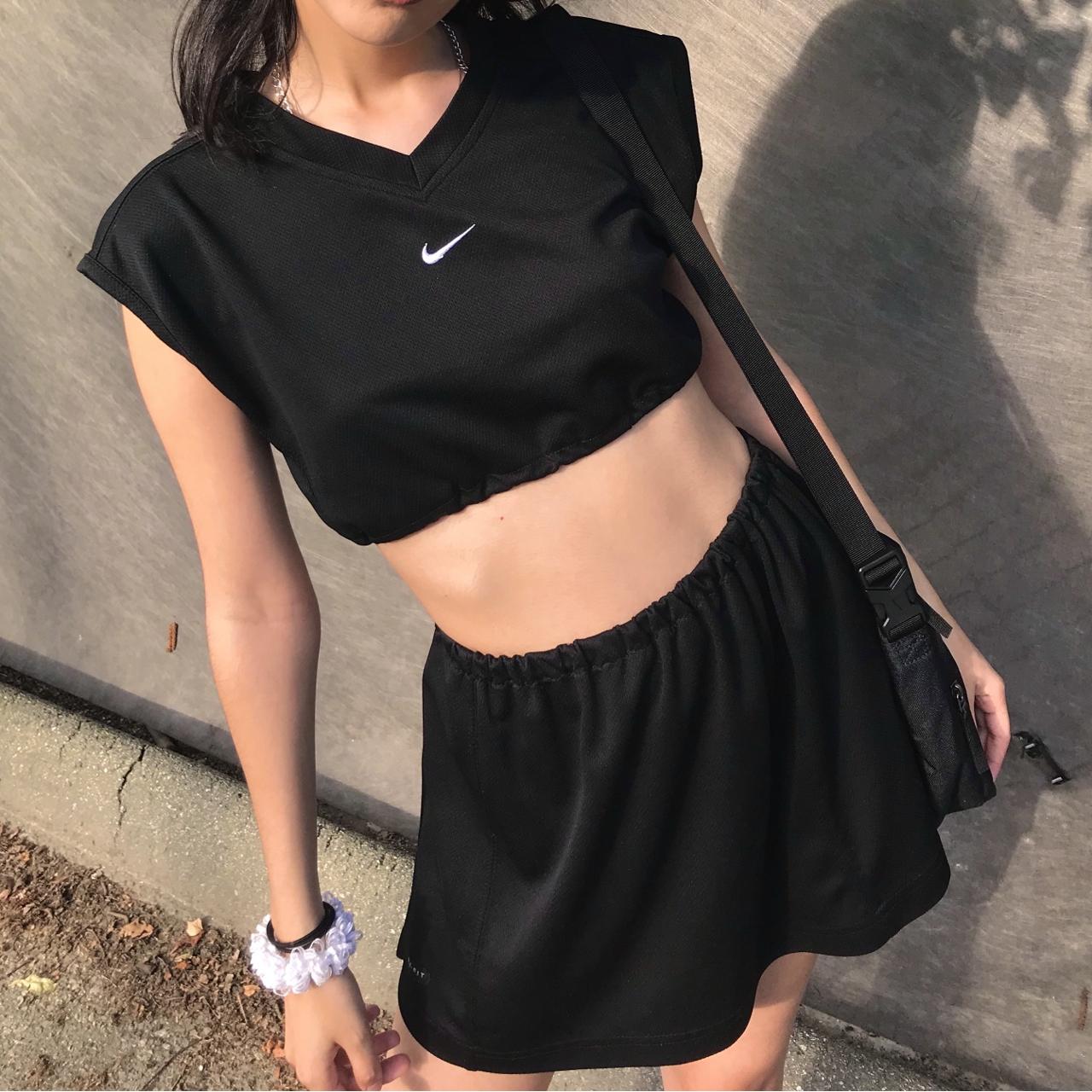 nike skirt and crop top set