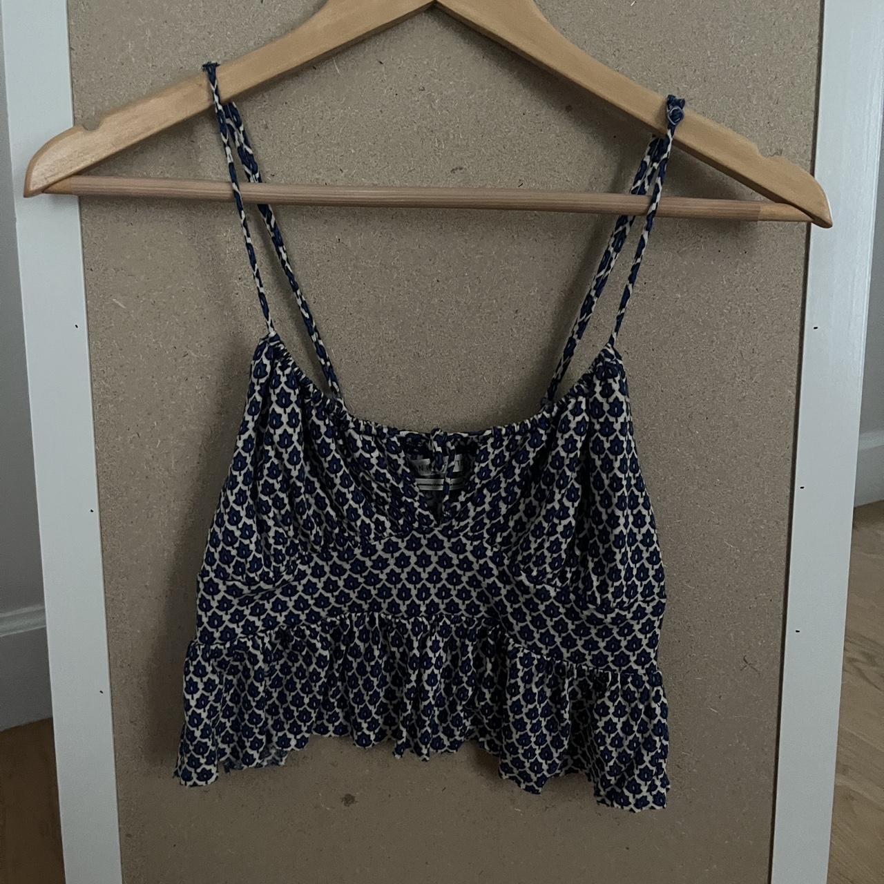 Navy and white urban outfitters top. Perfect for any... - Depop