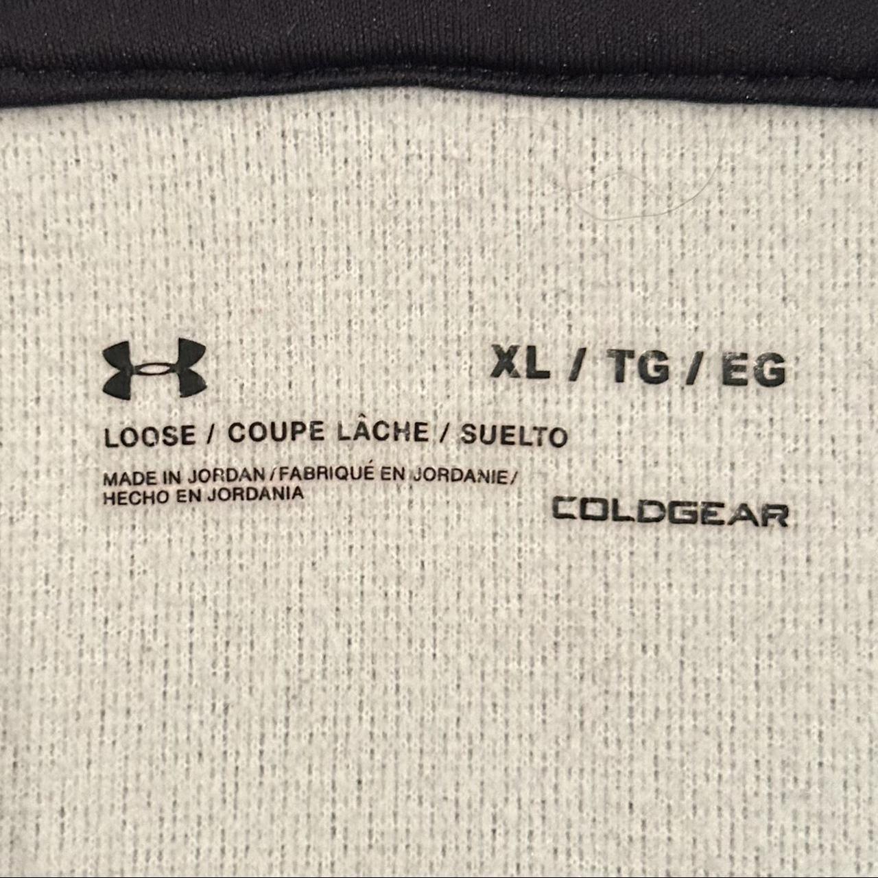 Under Armour Men's Grey and Red Hoodie Depop