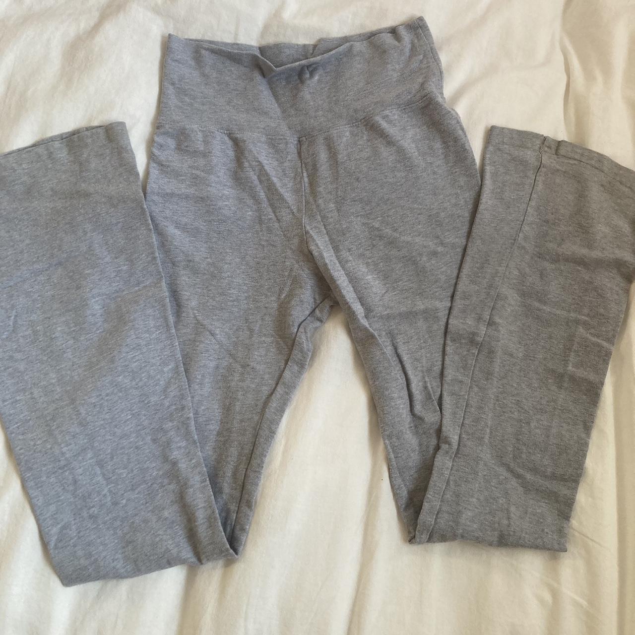 Brandy Melville gray flare leggings Can be folded... - Depop