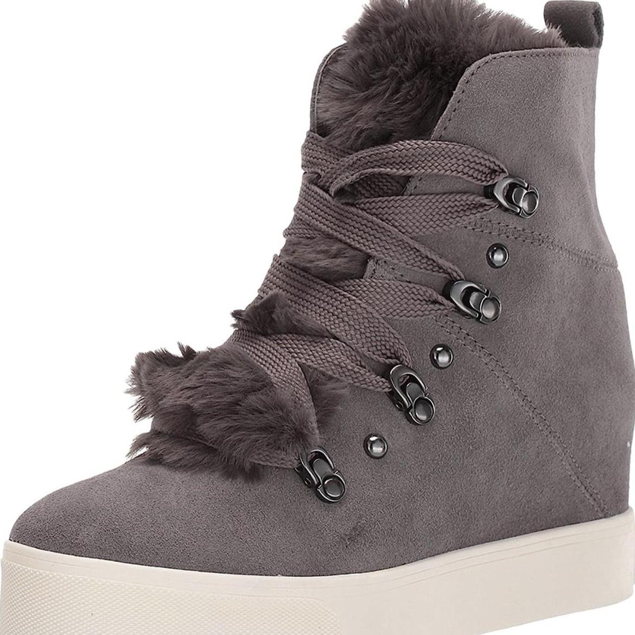 J Slides NYC Faux Fur Suede Sneaker Boot Bootie Depop