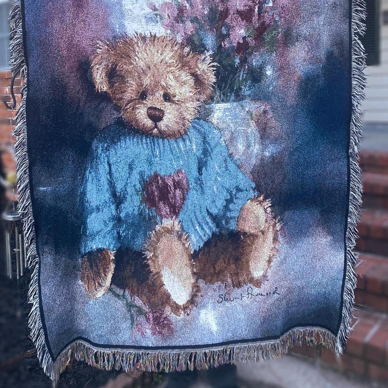 Vintage teddy bear blanket hot sale