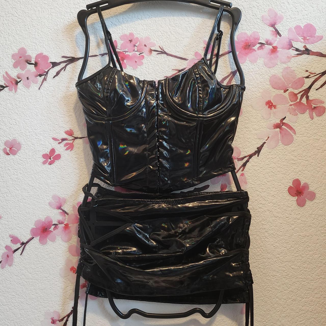 DK Club Exx Vinyl Corset and Skirt Set!! Never... - Depop