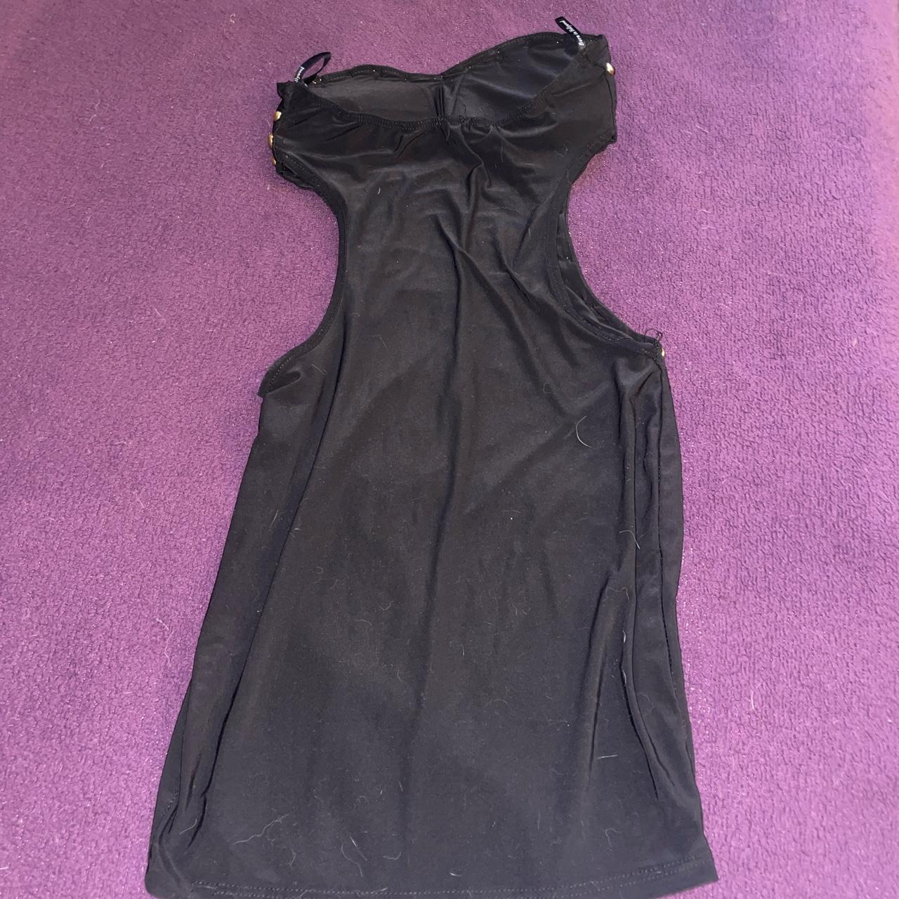 frederick-s-of-hollywood-women-s-black-and-gold-dress-depop