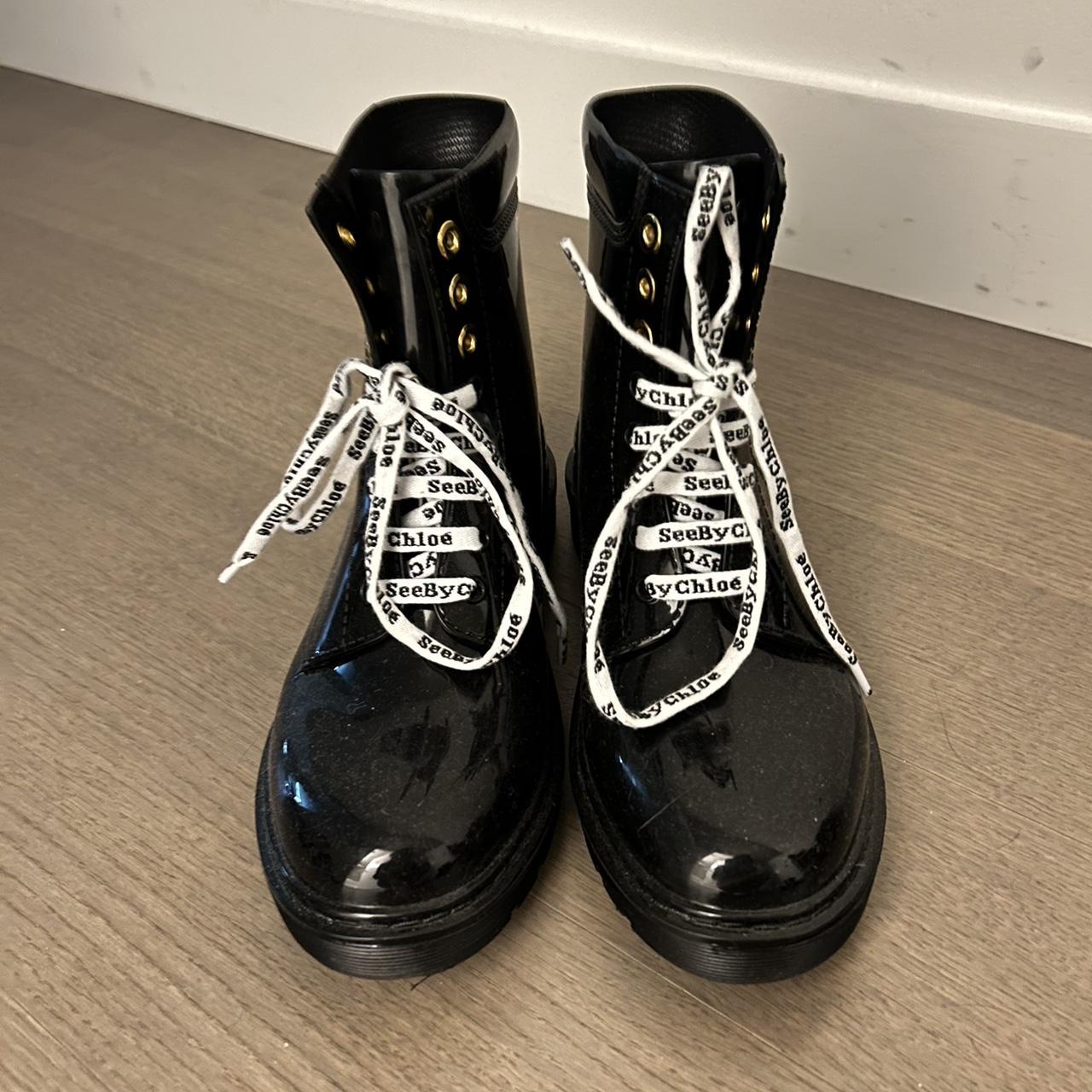 Tall black Louis Vuitton rain boots I purchased - Depop