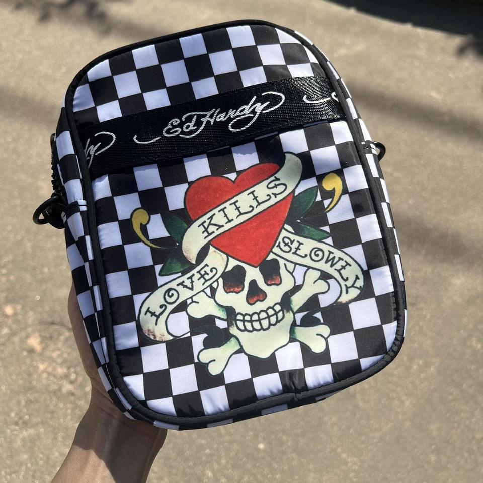 00s archive “Ed Hardy” logo cap grunge Y2K ED Hardy Christian Audigier Trucker SnapBack Hat | Depop