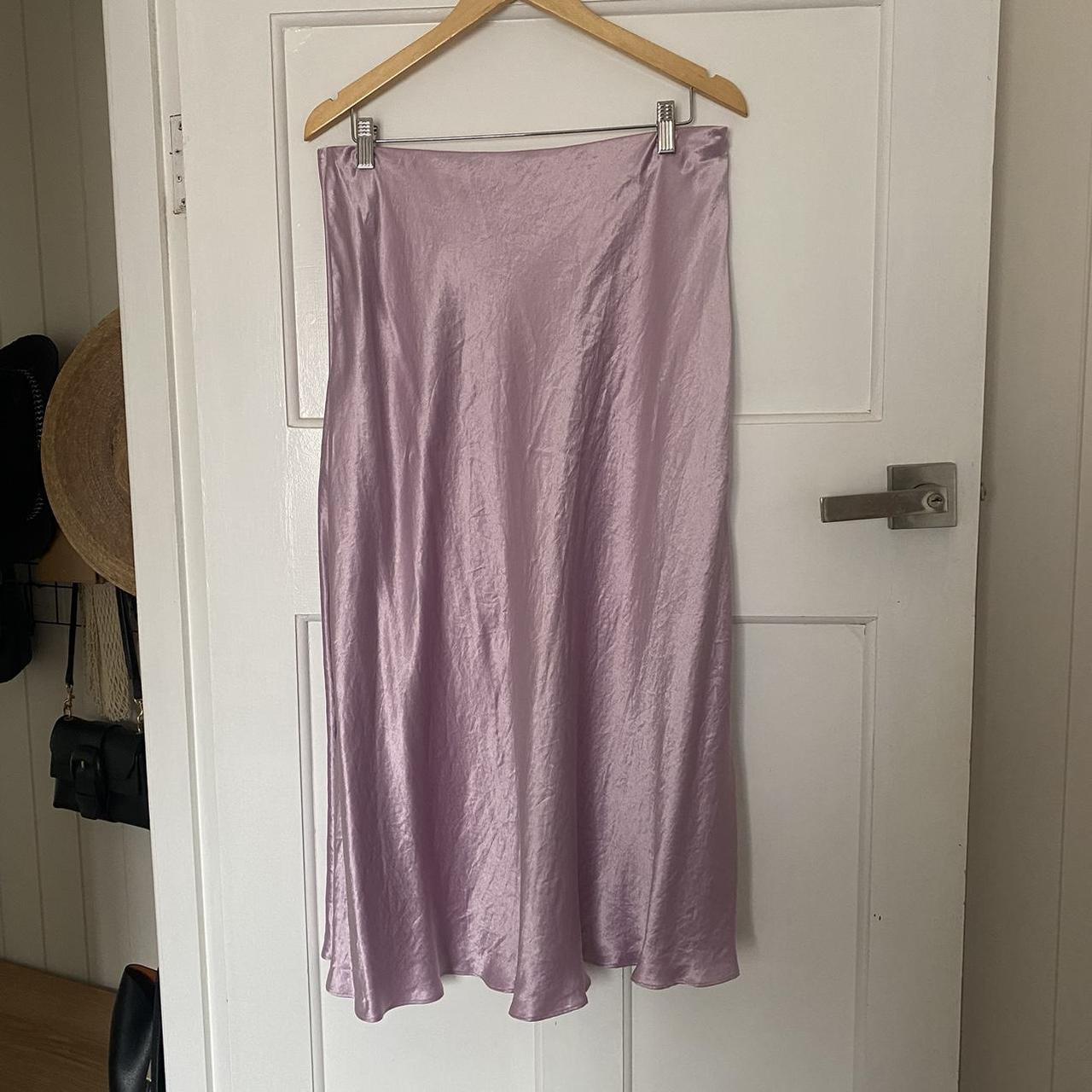 Witchery Lavender Satin Bias Skirt Size 14 Shipping Depop