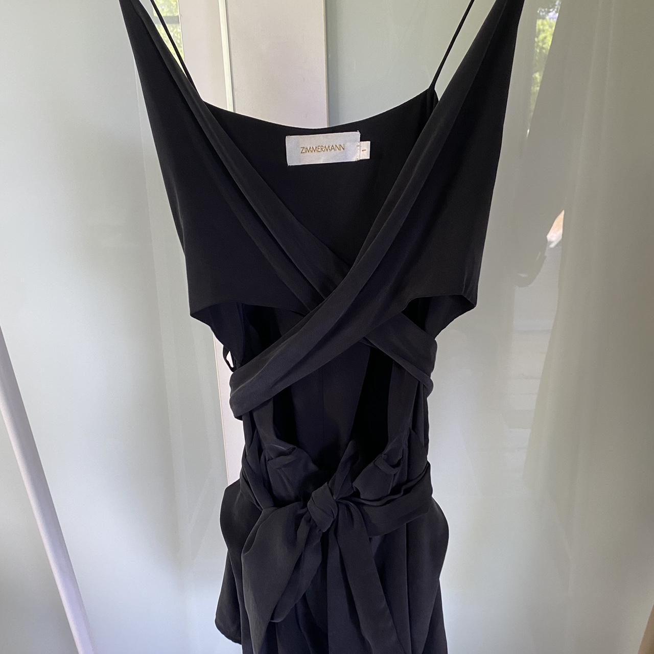 Zimmermann black silk playsuit size 1, Has long...