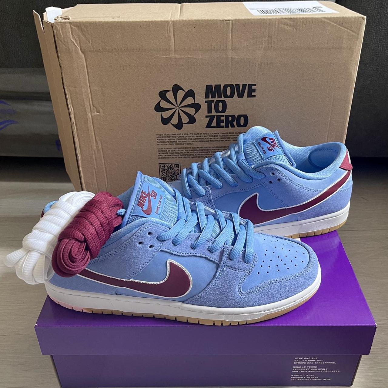 Nike Sb Dunk Low Prm Phillies Valor Blue Team Maroon Depop