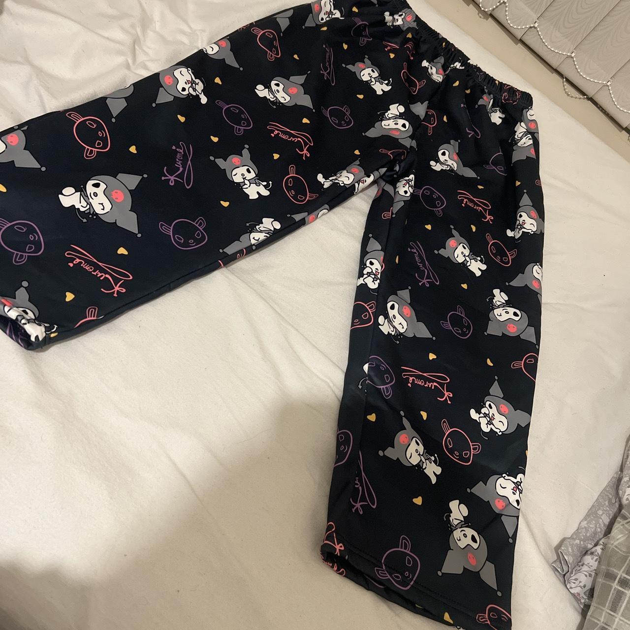 Kuromi trousers fleece winters warm fuzzy plush... - Depop