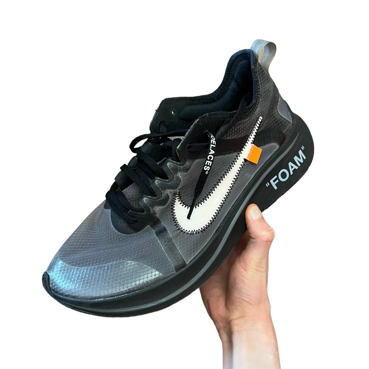 Nike zoom fly x off white black silver best sale