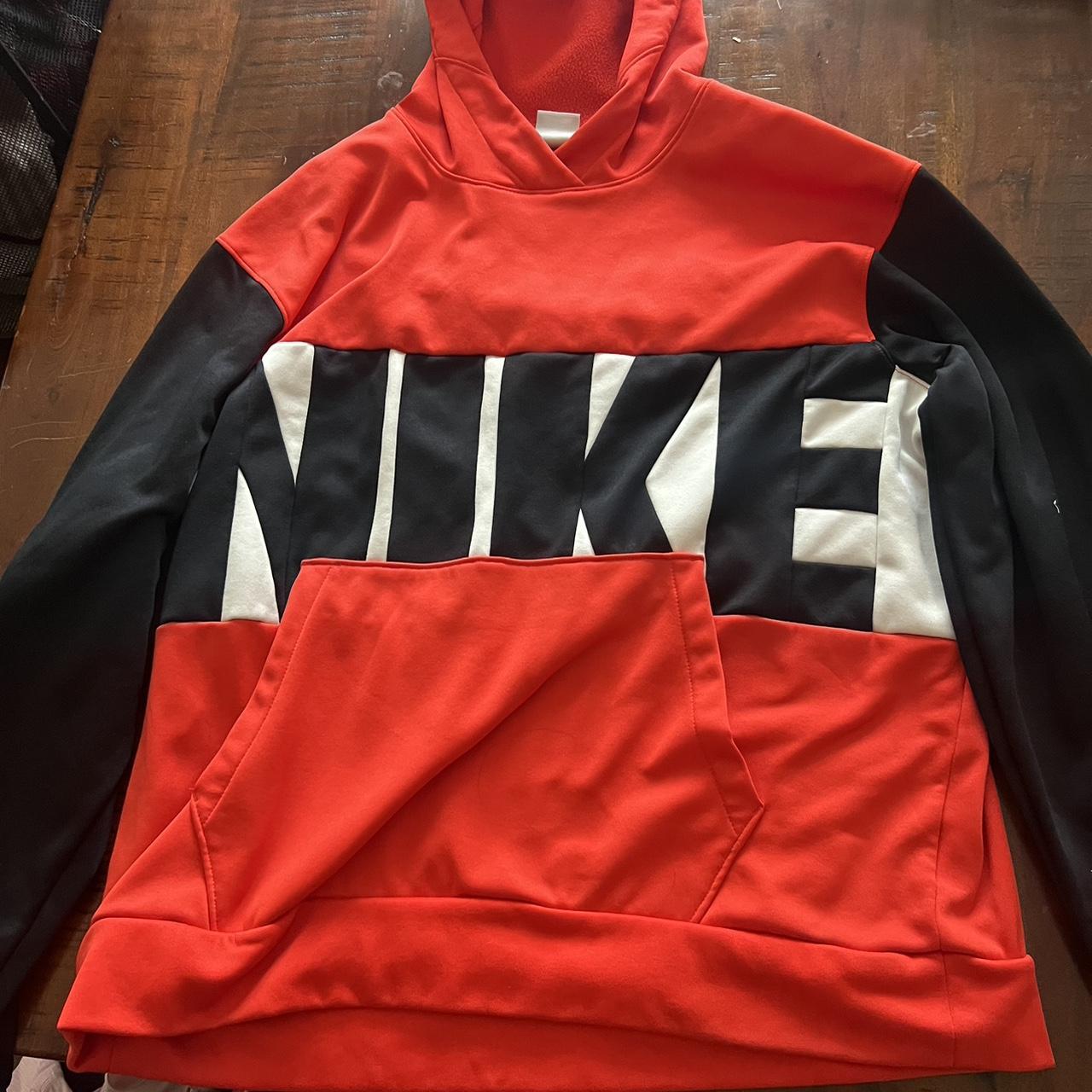 mens red and black nike hoodie