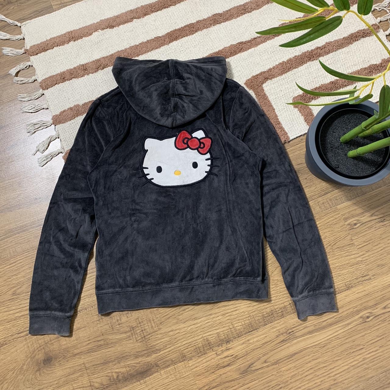 VINTAGE VELOUR HELLO KITTY ZIP UP HOODIE Good... Depop