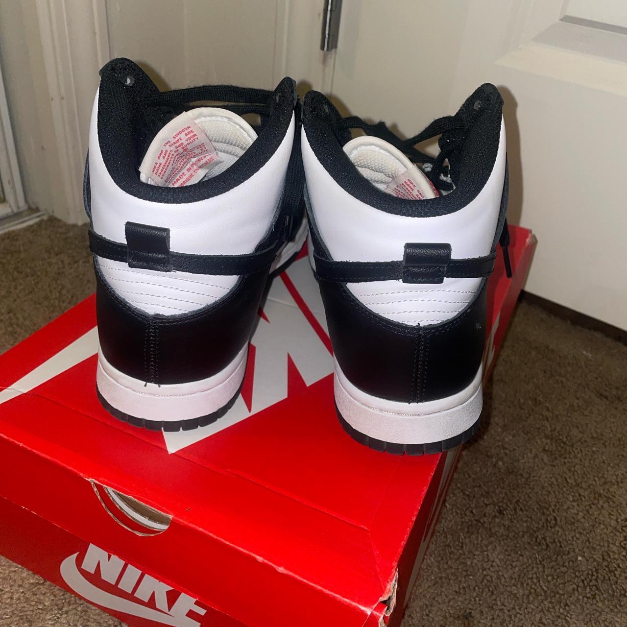 Women’s Nike Black and White High Top Dunks - Worn... - Depop