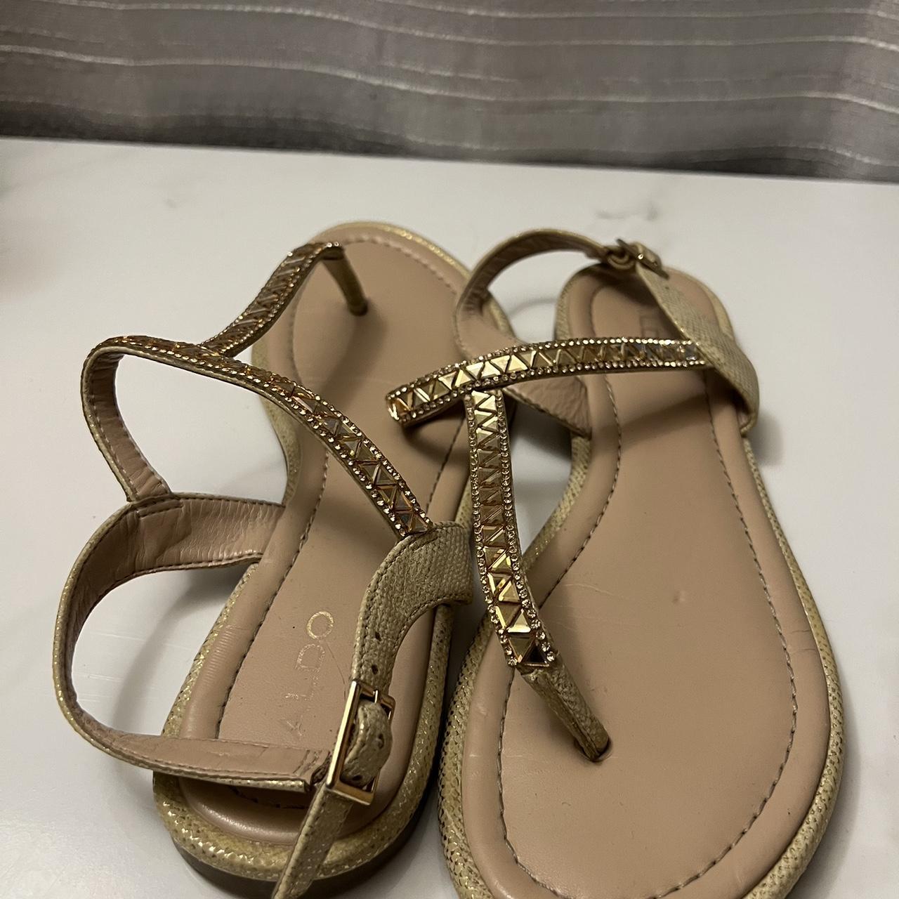 Aldo Sandals Gold Depop