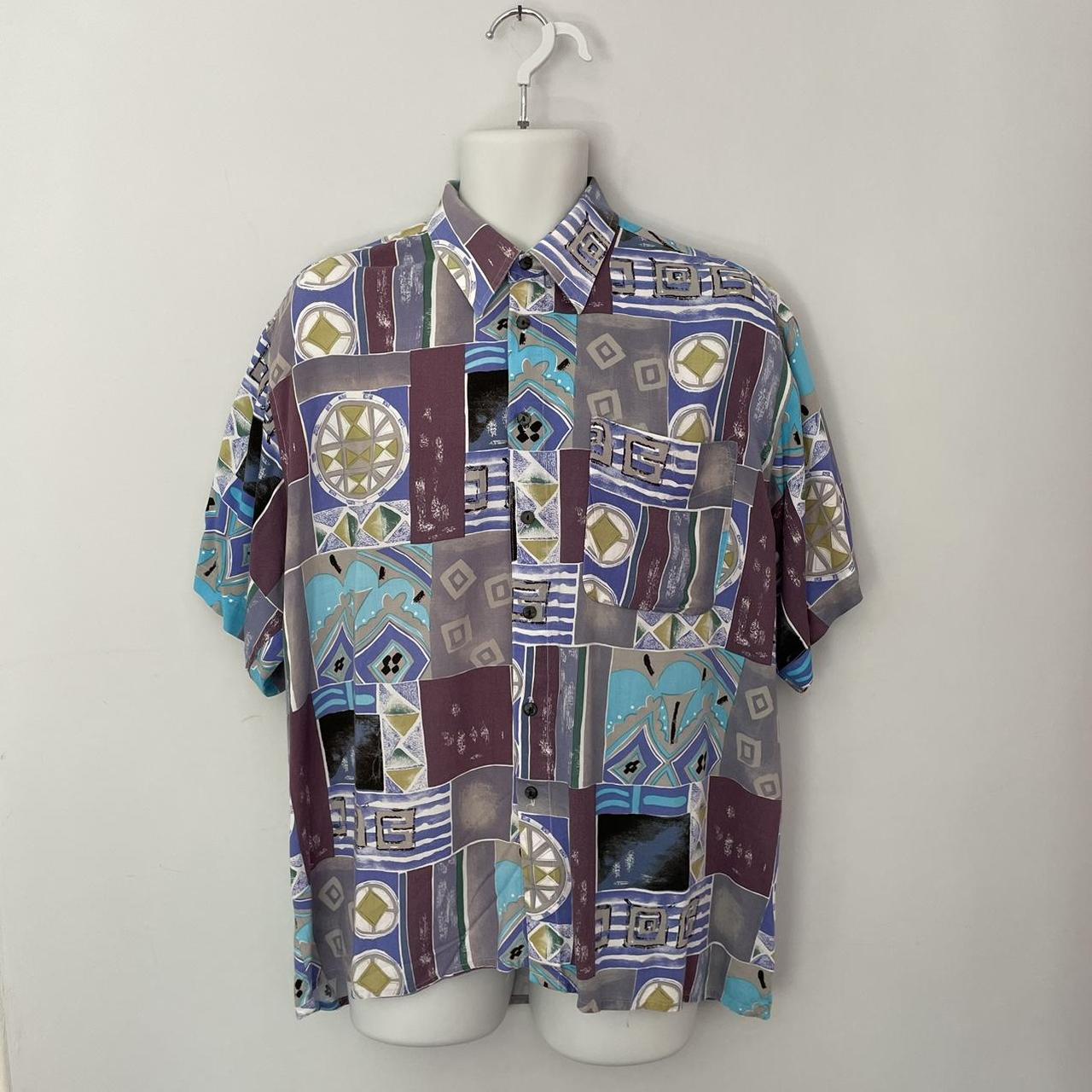 VINTAGE EMOS CRAZY PRINT SHIRT • SIZE LARGE Depop