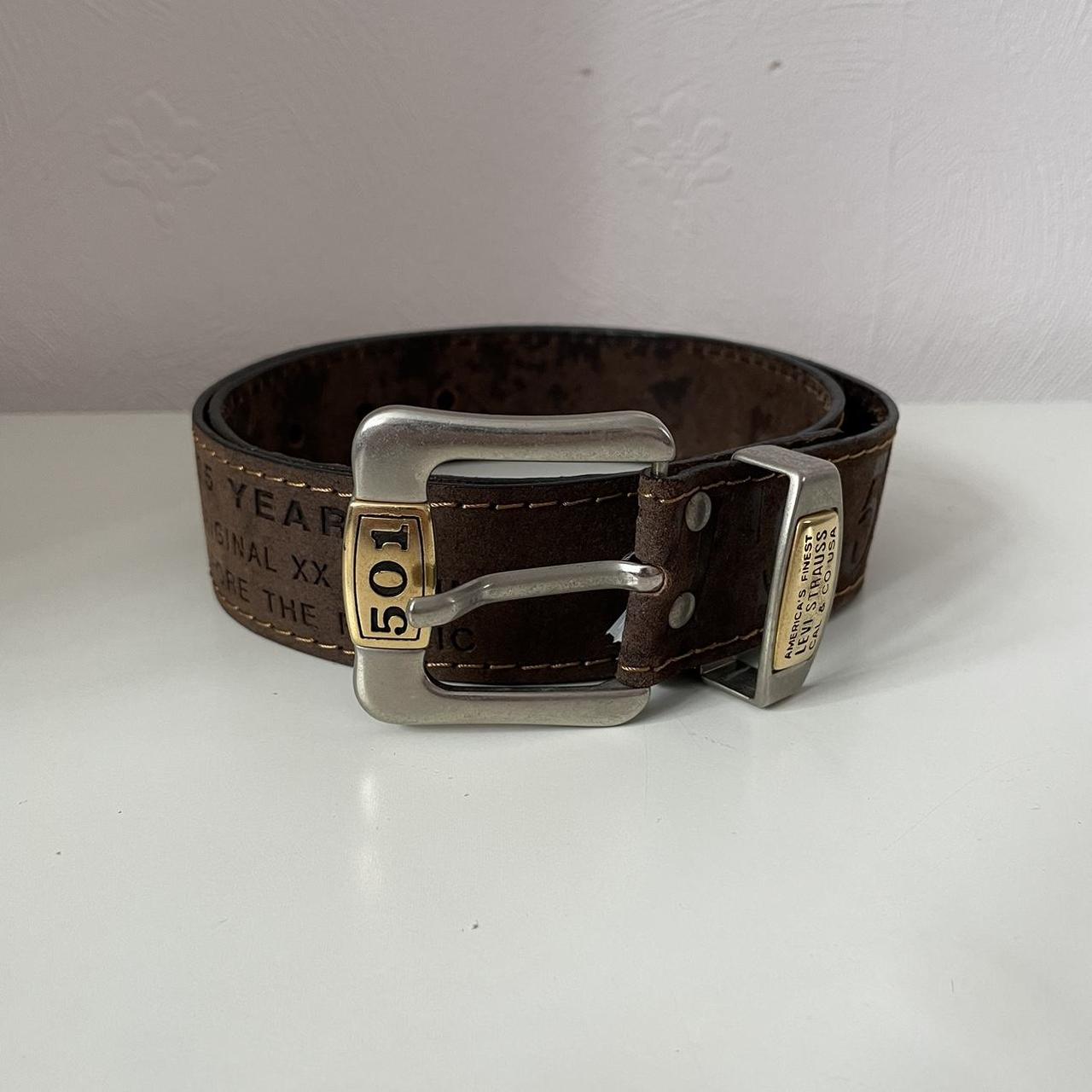 LEVIS 501 BELT • SIZE 40 - 95cm • BROWN... - Depop