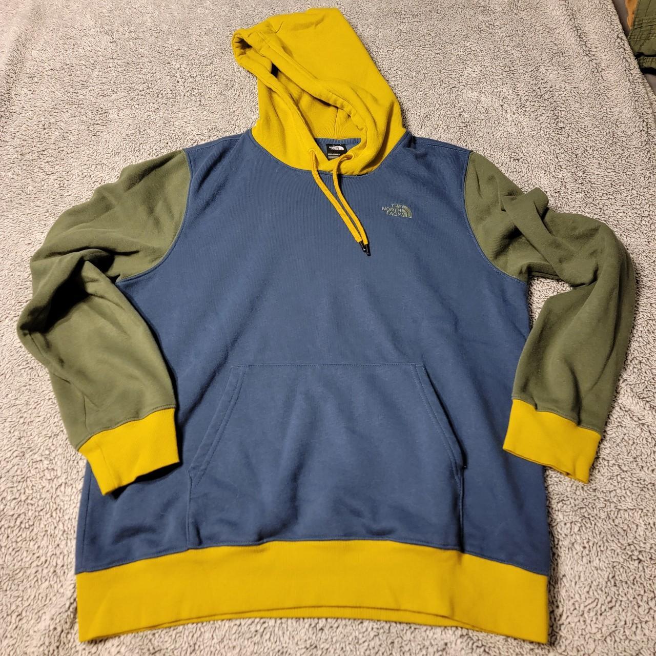 North Face Color Block Pullover Hoodie Size L Worn... - Depop