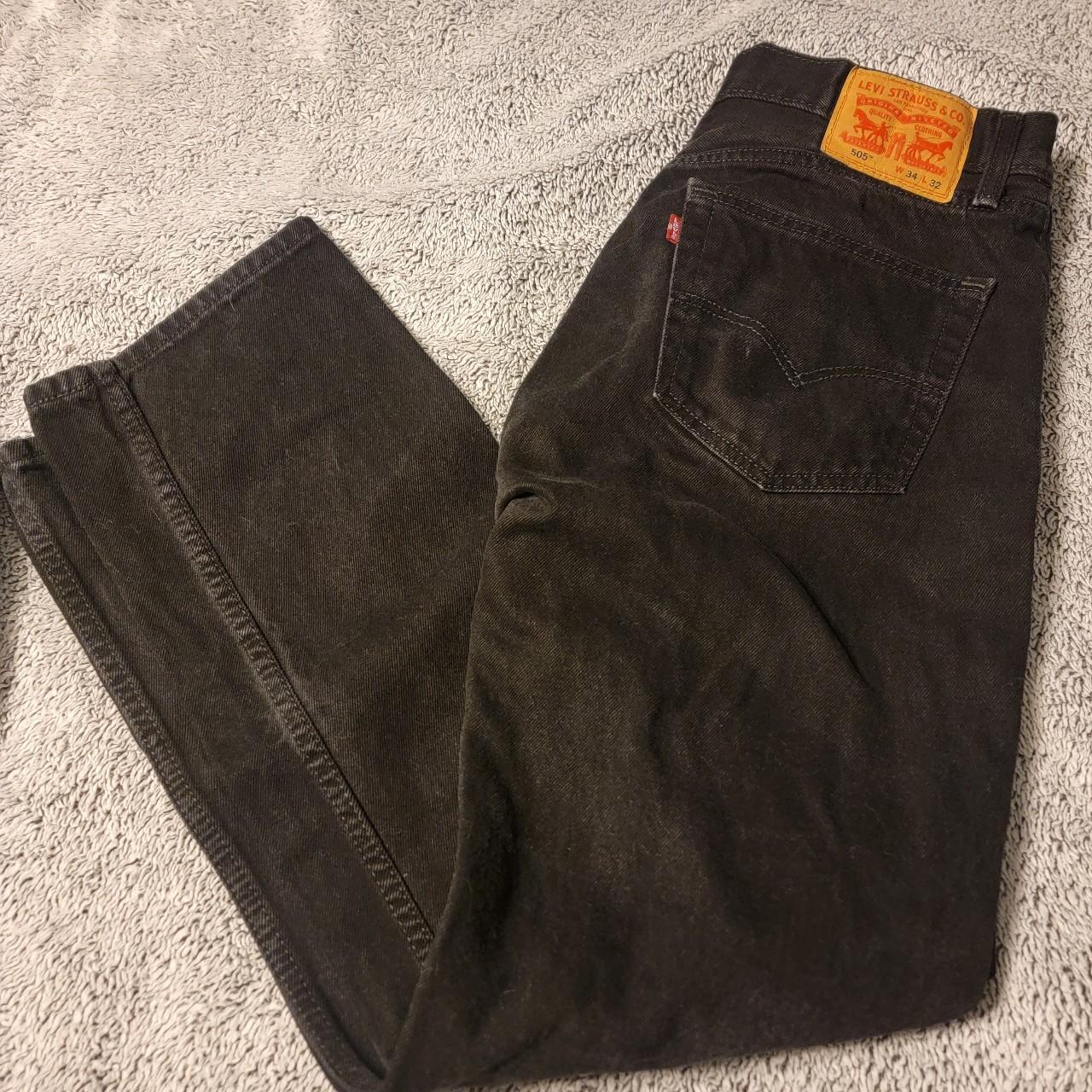Levi's 505 Black Denim Jeans Size 34x32 - Depop