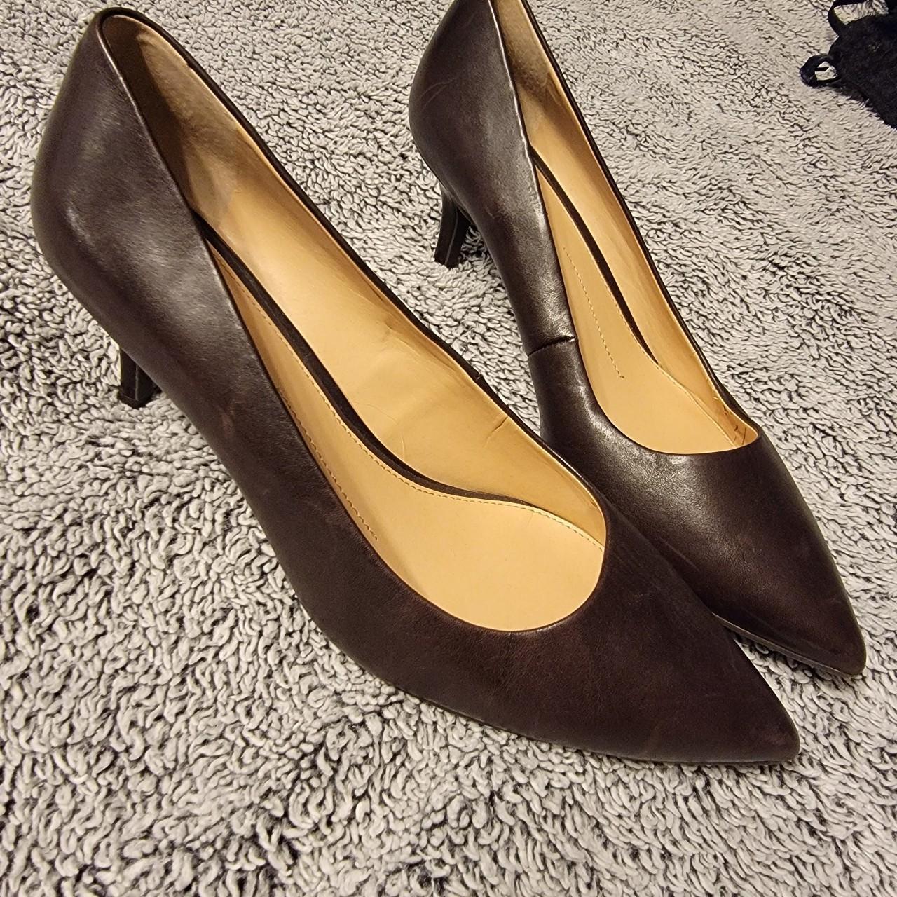 Gianni Binni Brown Leather Short Heel Shoes Size 8 1/2. - Depop