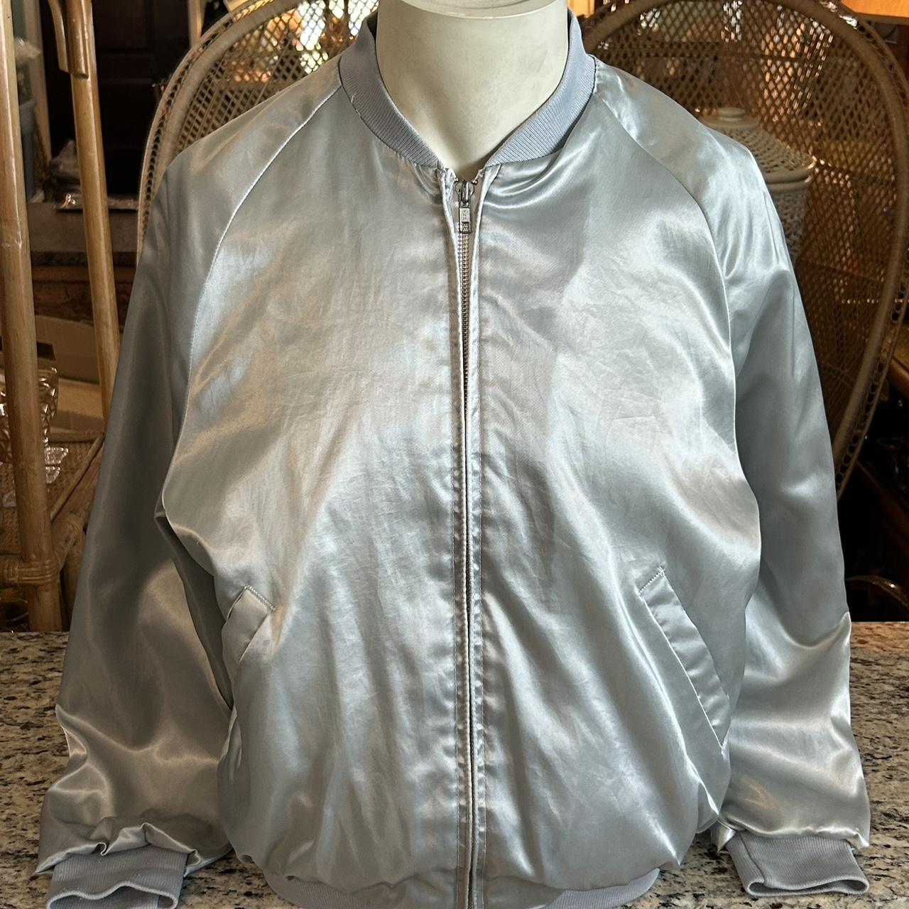 Preloved Men's Bomber Jacket - Silver/Grey - M – … - image 4