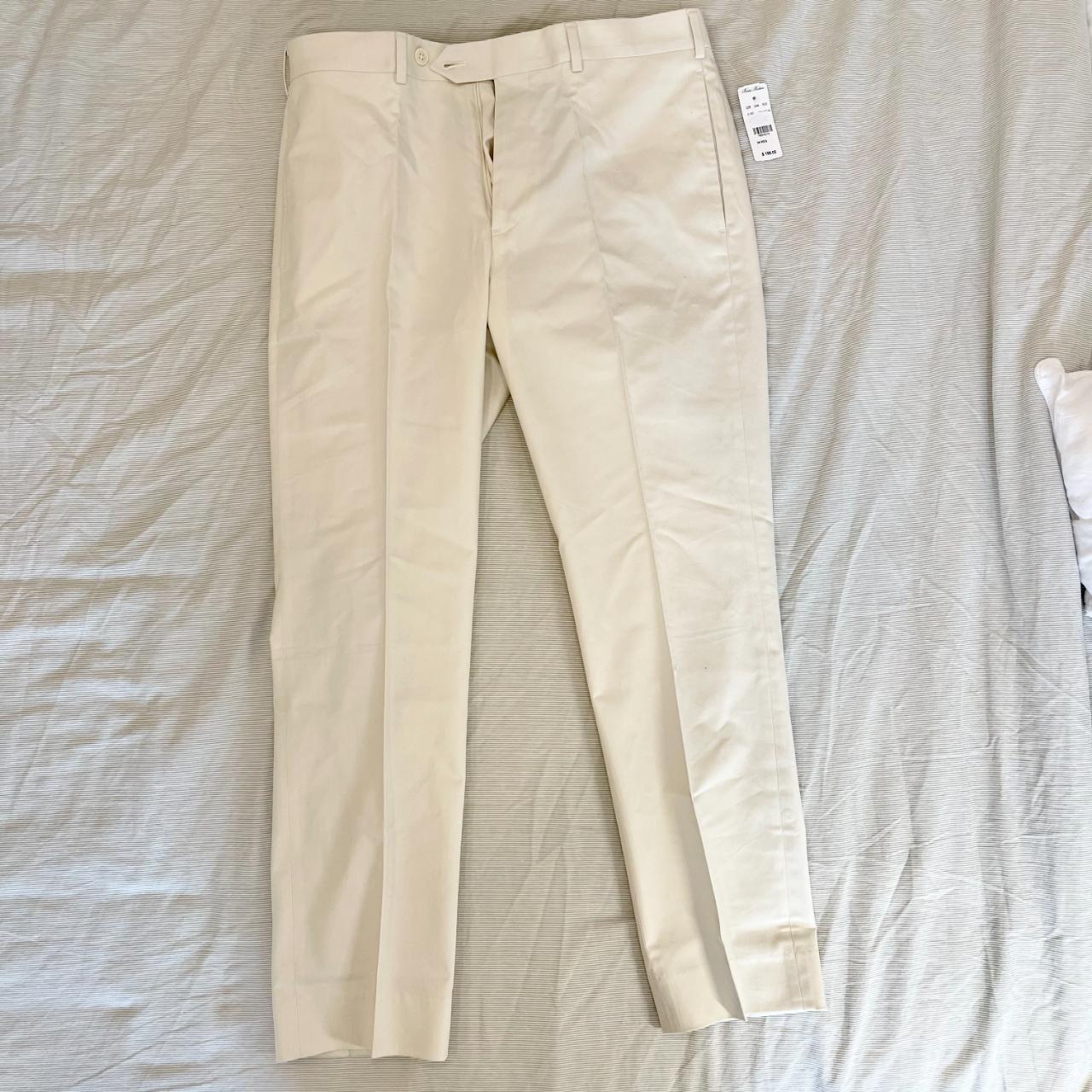 Brooks Brothers Men's Cream and White Trousers | Depop