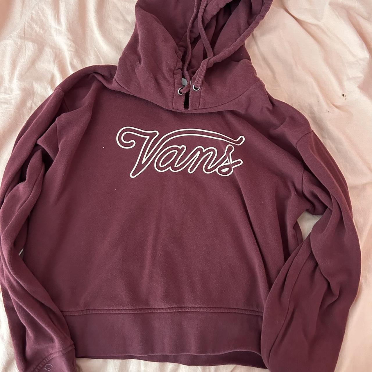 burgundy vans hoodie womens