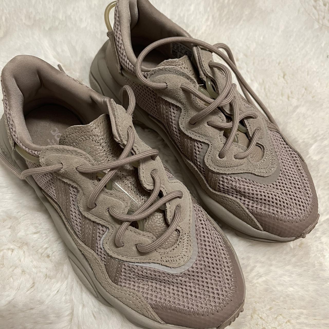 adidas ozweego size 5 womens a brown/taupe... - Depop