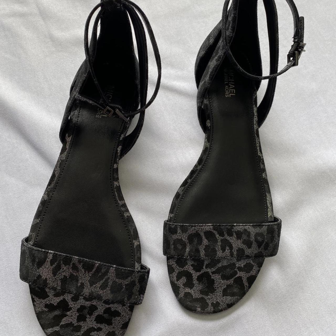 Michael Kors Cardi Flat silver black leopard print Depop