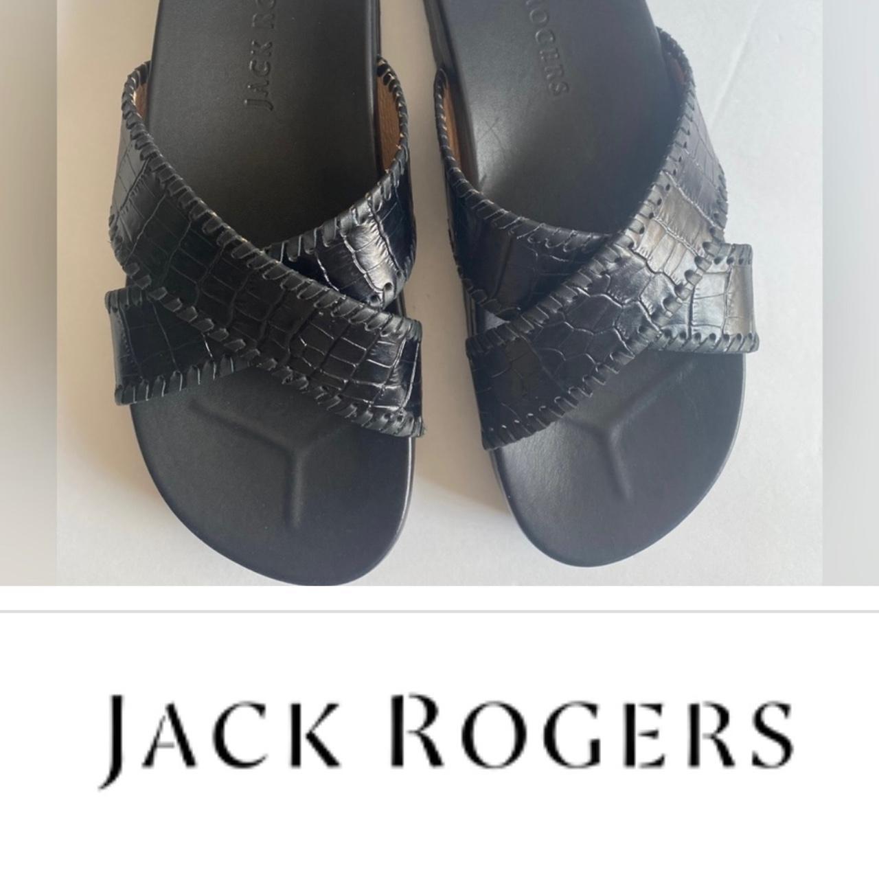 Jack Rogers Georgica Jelly Thong Sandals In Black | ModeSens