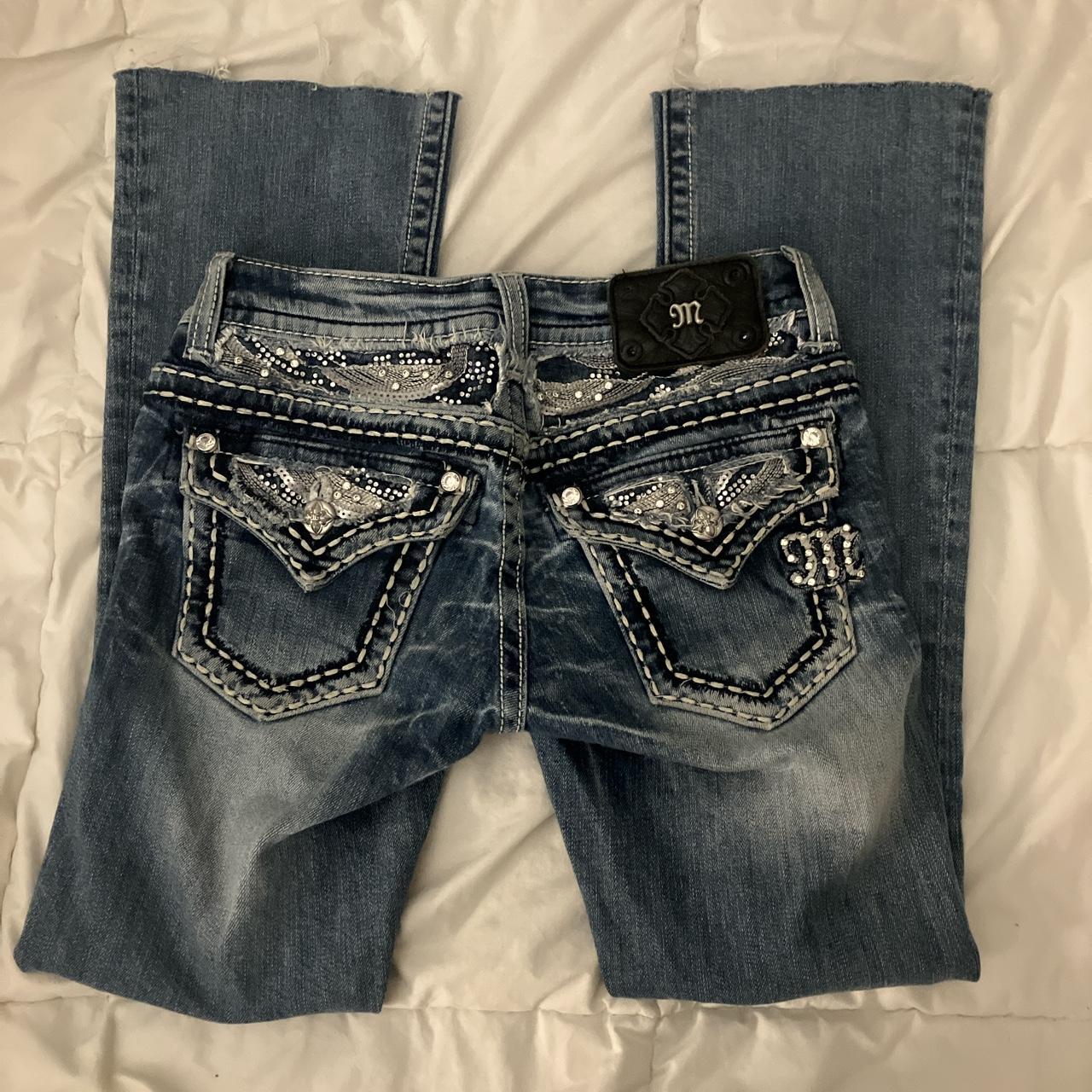 Miss Me Jeans Bootcut, Lowrise Super Cute Back... - Depop