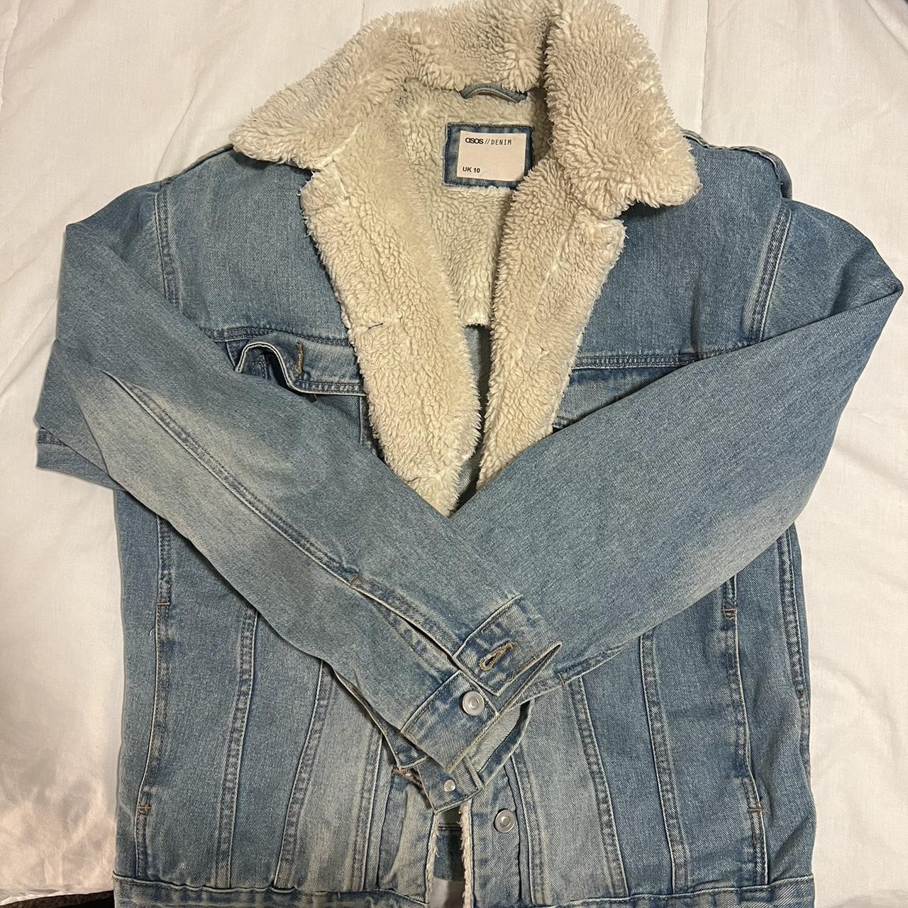 ASOS denim fur collar lined jacket! UK is size 8 but... - Depop