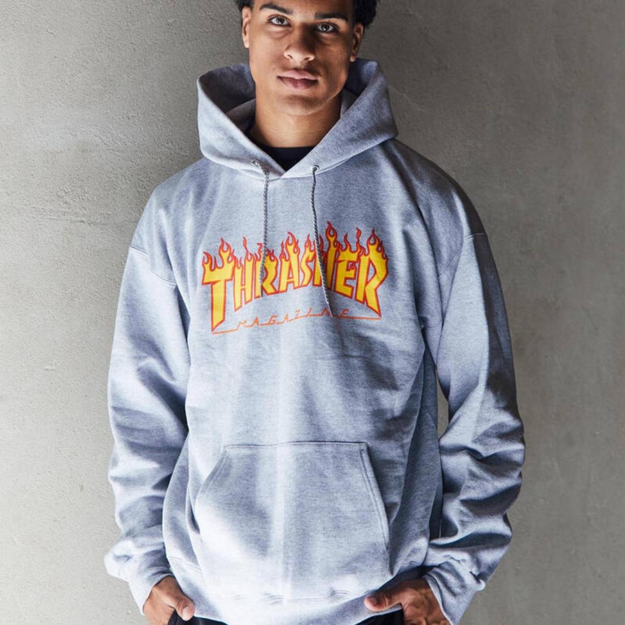 Hoodie thrasher grey online